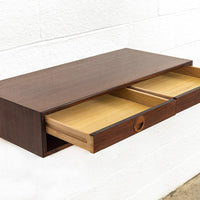 Vintage Mid Century Danish Modern Wall Mounted Floating Shelf in Rosewood, 1960s