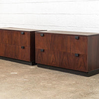 Vintage Mid Century Milo Baughman for Directional Wooden Nightstands