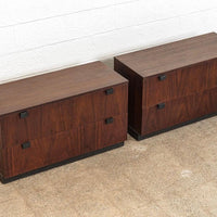 Vintage Mid Century Milo Baughman for Directional Wooden Nightstands