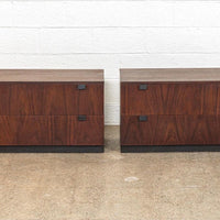 Vintage Mid Century Milo Baughman for Directional Wooden Nightstands