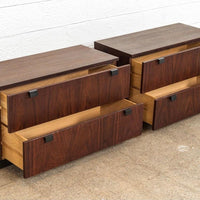 Vintage Mid Century Milo Baughman for Directional Wooden Nightstands
