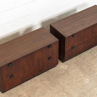 Vintage Mid Century Milo Baughman for Directional Wooden Nightstands