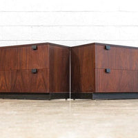 Vintage Mid Century Milo Baughman for Directional Wooden Nightstands