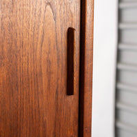 Mid Century Tall Walnut Wood Storage Cabinet or Shelving Unit by Jens Risom