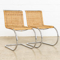 Vintage Mid Century Bauhaus Mies van der Rohe MR 10 Cantilever Side Chairs by Stendig, Set of 4