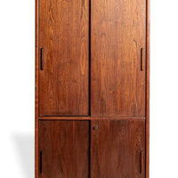 Mid Century Tall Walnut Wood Storage Cabinet or Shelving Unit by Jens Risom