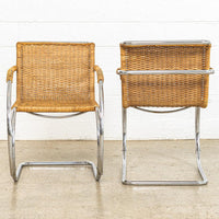 Vintage Bauhaus Mid Century MR 20 Arm Chairs by Mies van der Rohe for Stendig