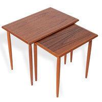 Mid Century Danish Modern Teak Wood Side Nesting Tables