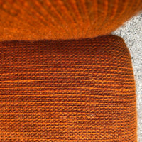 1970s Mid Century Orange Three-Seat Bastiano Sofa by Tobia Scarpa for Knoll