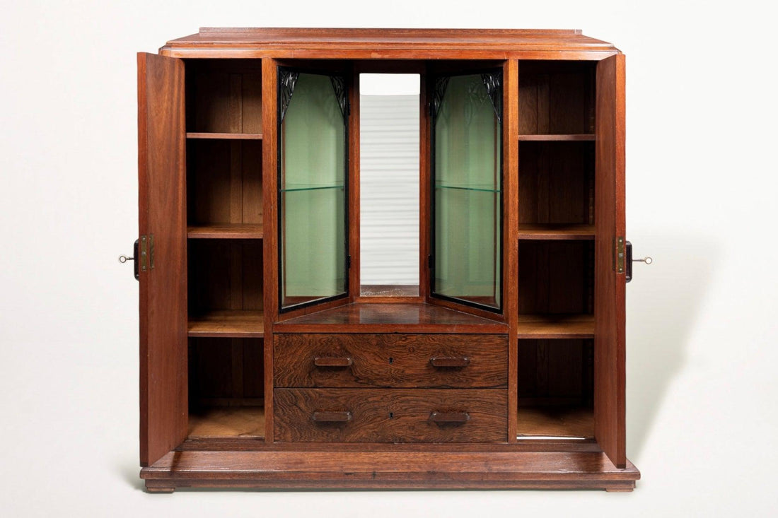 Art Deco Vitrine Cabinet by Ateliers Gauthier Poinsignon, France, Signed