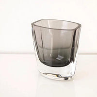 Vintage Mid Century Smoked Gray Heavy Glass Decorative Vase