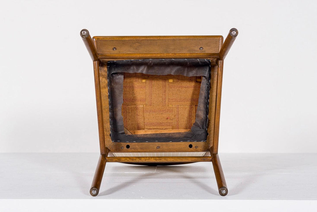 Mid Century Upholstered Wood Lounge Chair by T.H. Robsjohn-Gibbings