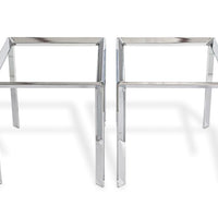 Vintage Mid Century Chrome & Glass Side Tables Baughman Style