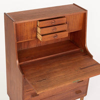 Mid Century Danish Teak Secretary Desk by Gunnar Nielsen