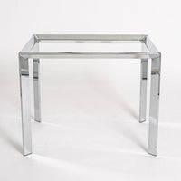 Vintage Mid Century Chrome & Glass Side Tables Baughman Style