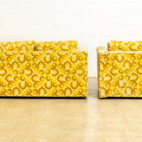 Mid Century Mod 1970s Yellow Loveseat and Lounge Chair Set