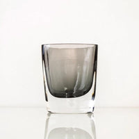Vintage Mid Century Smoked Gray Heavy Glass Decorative Vase