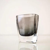 Vintage Mid Century Smoked Gray Heavy Glass Decorative Vase