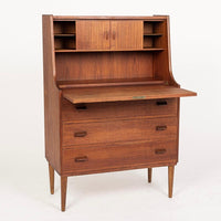 Mid Century Danish Teak Secretary Desk by Gunnar Nielsen