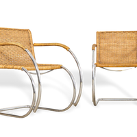 Vintage Bauhaus Mid Century MR 20 Arm Chairs by Mies van der Rohe for Stendig