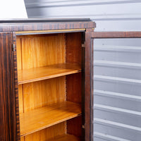 Antique Art Deco Zebra Wood and Glass Display Cabinet, 1930s