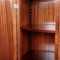 French Art Deco Burl Wood Mirrored Armoire Cabinet, 1930s