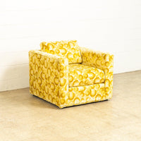 Mid Century Mod 1970s Yellow Loveseat and Lounge Chair Set