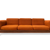 1970s Mid Century Orange Three-Seat Bastiano Sofa by Tobia Scarpa for Knoll