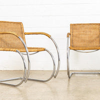 Vintage Bauhaus Mid Century MR 20 Arm Chairs by Mies van der Rohe for Stendig