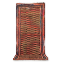 Antique West Persian Kurd Pink & Red Wool Floor Rug