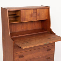 Mid Century Danish Teak Secretary Desk by Gunnar Nielsen