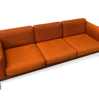 1970s Mid Century Orange Three-Seat Bastiano Sofa by Tobia Scarpa for Knoll