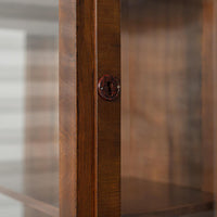 Antique Art Deco Wood and Beveled Glass Display Cabinet Vitrine, 1930s