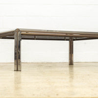 Vintage Mid Century Modern Chrome, Brass and Glass Coffee Table
