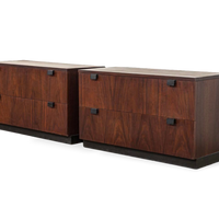 Vintage Mid Century Milo Baughman for Directional Wooden Nightstands