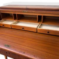 Vintage Mid Century Swedish Teak Secretary Desk by Egon Ostergaard