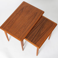 Mid Century Danish Modern Teak Wood Side Nesting Tables