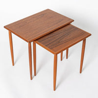 Mid Century Danish Modern Teak Wood Side Nesting Tables