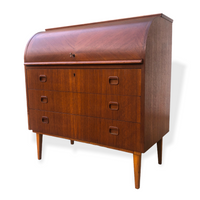 Vintage Mid Century Swedish Teak Secretary Desk by Egon Ostergaard