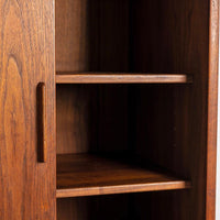 Mid Century Tall Walnut Wood Storage Cabinet or Shelving Unit by Jens Risom
