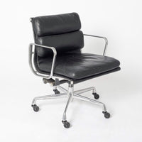 Pair of Eames for Herman Miller Black Leather Soft Pad Office Chairs