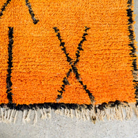 Vintage Moroccan Orange Azilal Wool Floor Rug