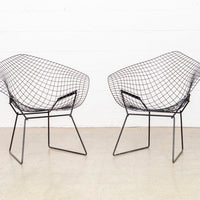 Original Vintage Mid Century Harry Bertoia for Knoll Black Diamond Wire Lounge Chair