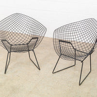 Original Vintage Mid Century Harry Bertoia for Knoll Black Diamond Wire Lounge Chair