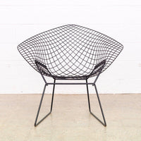 Original Vintage Mid Century Harry Bertoia for Knoll Black Diamond Wire Lounge Chair