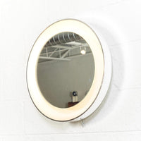 Vintage Mid Century Lightolier Round Lighted Wall Mirror