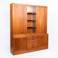 Mid Century Danish Teak & Glass China Cabinet by Kai Winding