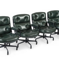Time Life Green Leather Office Chairs by Eames for Herman Miller, 1996 Set of 4