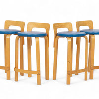 Mid Century Finnish Birch Wood K65 Stools by Alvar Aalto for Artek