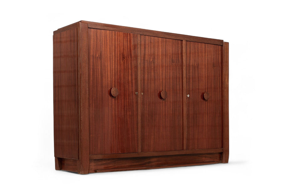 Antique French Art Deco Mahogany Sideboard Cabinet by Andre Sornay